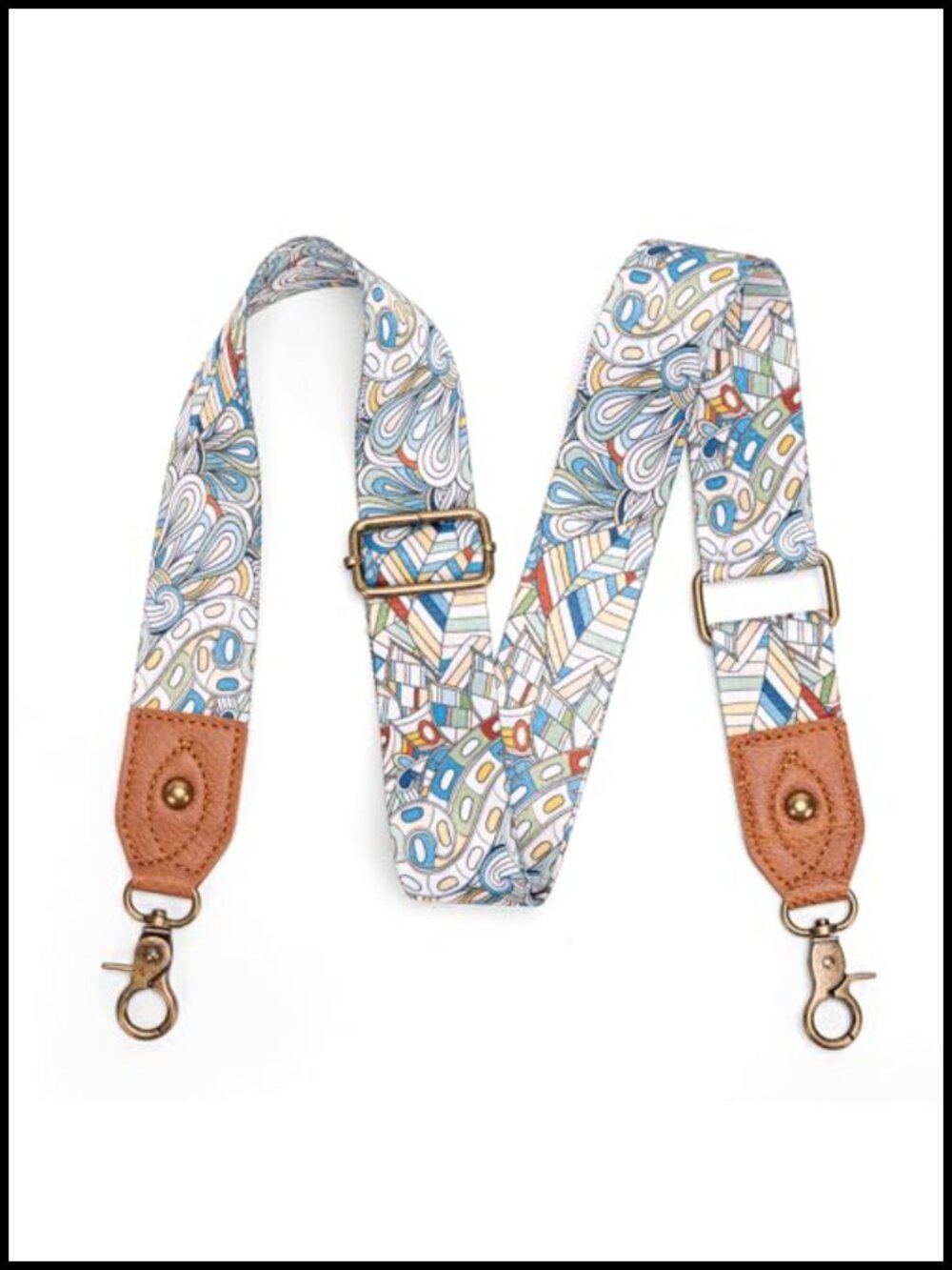Wide Adjustable Purse Strap Leather Ends 30-51" Crossbody Bag